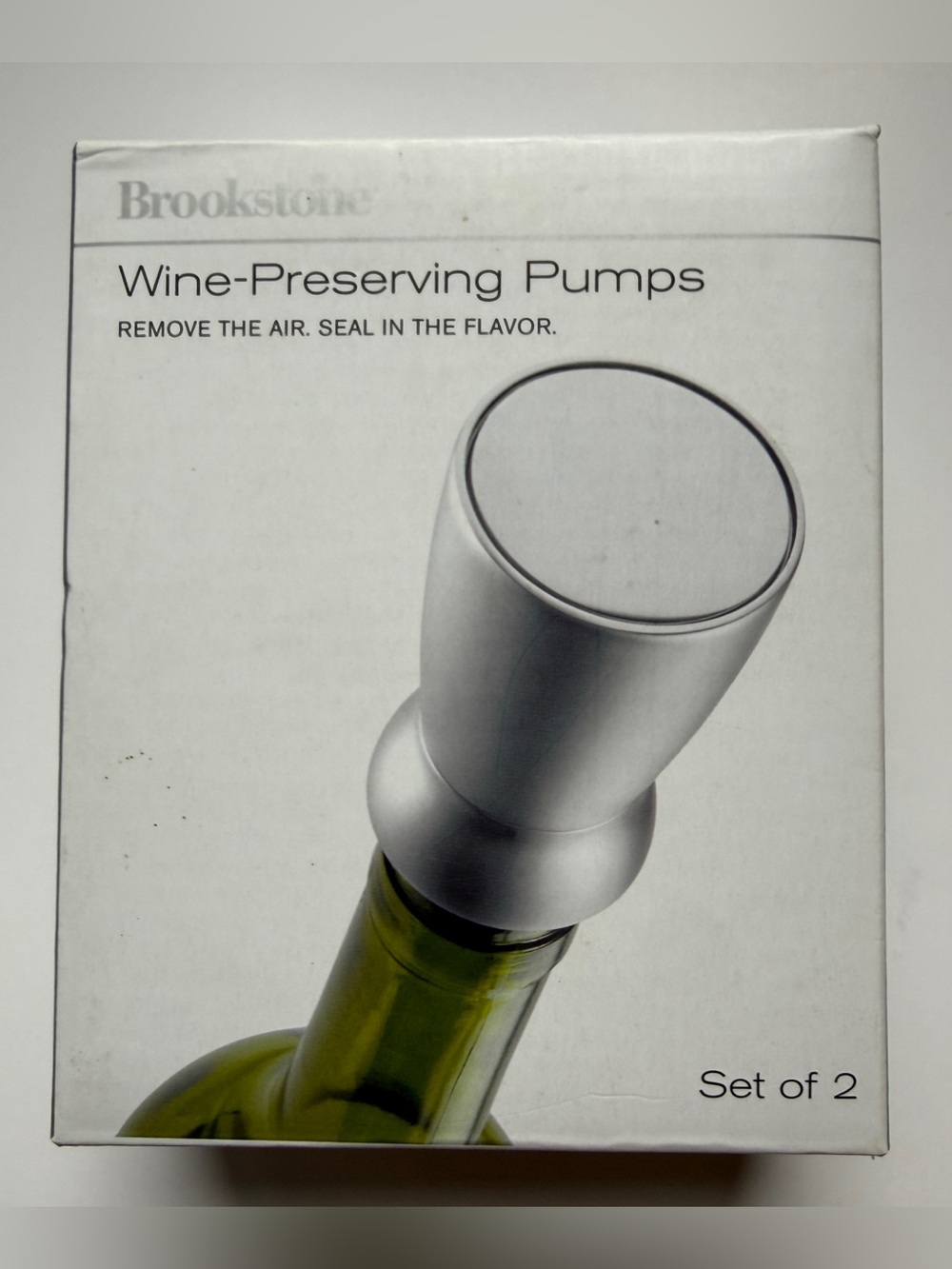 Brookstone Silver Wine Preservation Pumps (Set of 2)